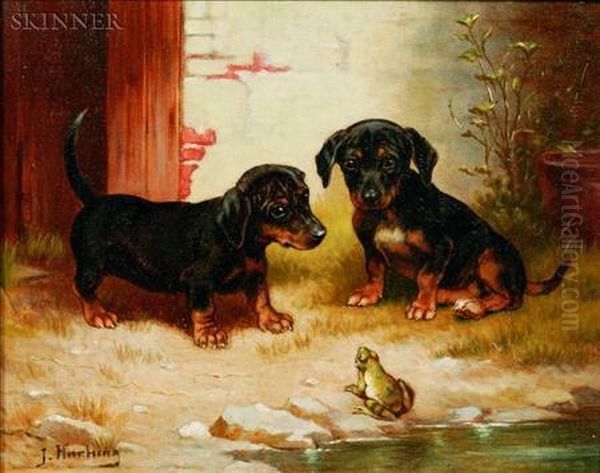 Unexpected Visitor Oil Painting by Johann Hartung