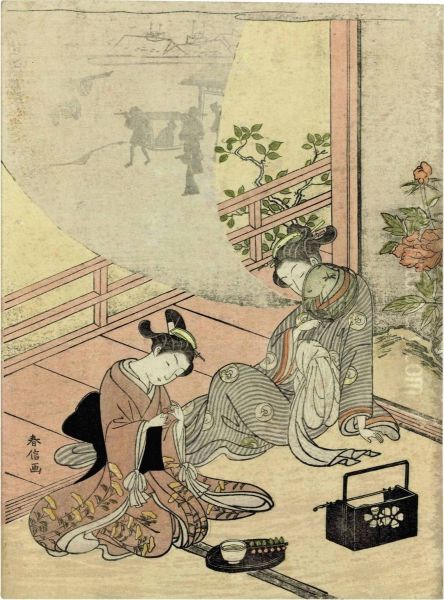 Risshu , From The Series Fuzoku Shiki Kasen Oil Painting by Suzuki Harunobu