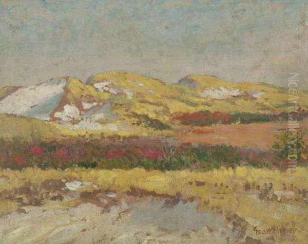 Early Fall Coloring, Sand Dunes, Annisquamis, Massachusetts Oil Painting by George Wainwright Harvey