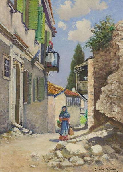 Returning From Market Oil Painting by Charles Harvi Altheide