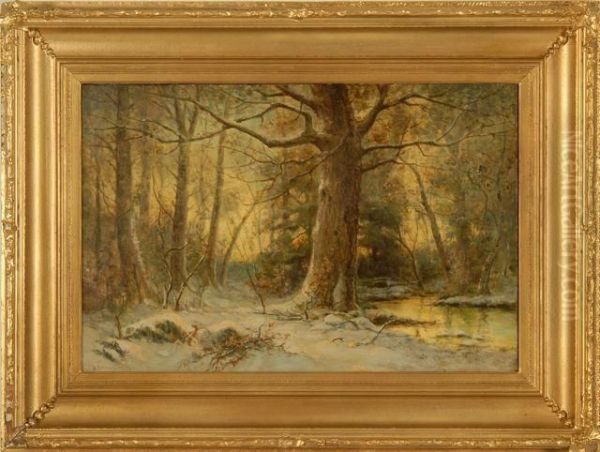 Luminous Forest Interior Oil Painting by Du Bois Fenelon Hasbrouck