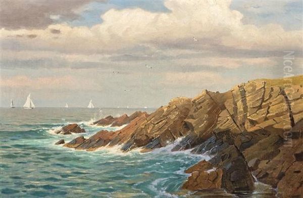 Rocks Off Newport, Rhode Island Oil Painting by William Stanley Haseltine