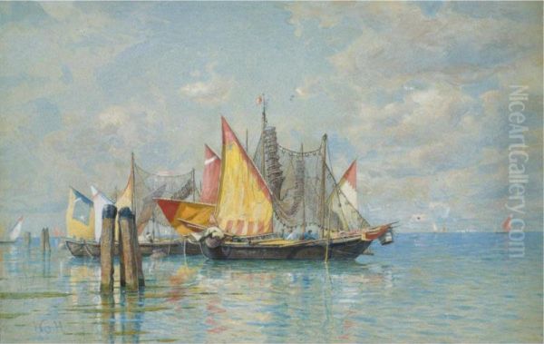 Venetian Sailboats Oil Painting by William Stanley Haseltine