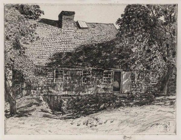 The Old Mulford House, Easthampton Oil Painting by Frederick Childe Hassam