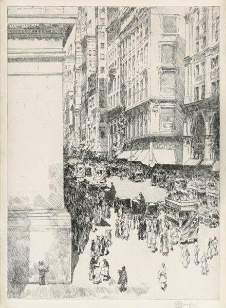 Fifth Avenue, Noon Oil Painting by Frederick Childe Hassam