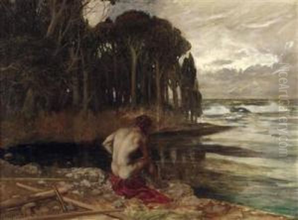 Odysseus Blickt Aufs Meer Oil Painting by Karl Ludwig Hassmann