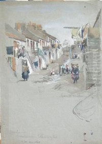 A Steep Street Oil Painting by Grace H. Hastie