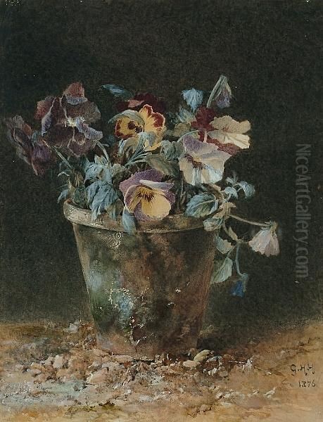 'there Is Pansies, That's For Thoughts', Act Iv, Scene V, Hamlet Oil Painting by Grace H. Hastie