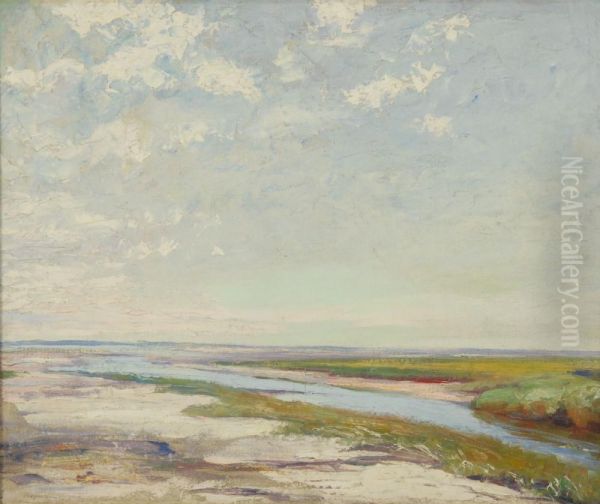 Orleans Marshes Oil Painting by Joseph Henry Hatfield