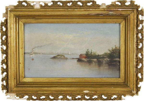 View Of One End Of Little Diamond Island, In Casco Bay Oil Painting by George M. Hathaway