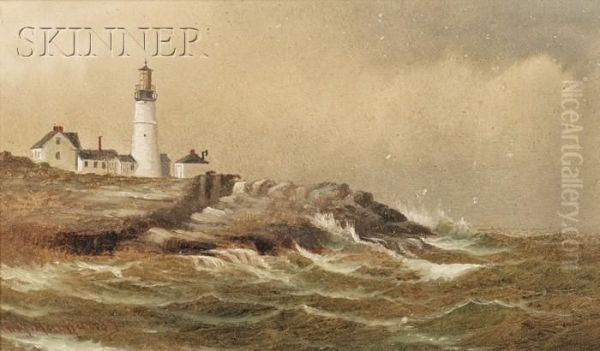 Portland Head Light Oil Painting by George M. Hathaway