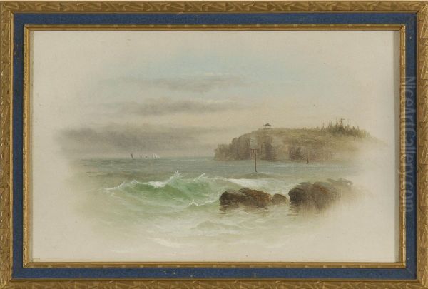 White Head - Cushing's Island From The Shore Of Peaks Isle Oil Painting by George M. Hathaway