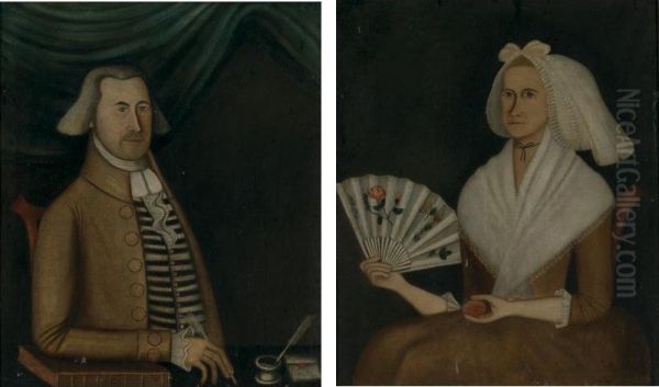 Josiah Dean Iii And His Wife Sarah Dean Of Raynham, Massachusetts Oil Painting by Rufus Hathaway