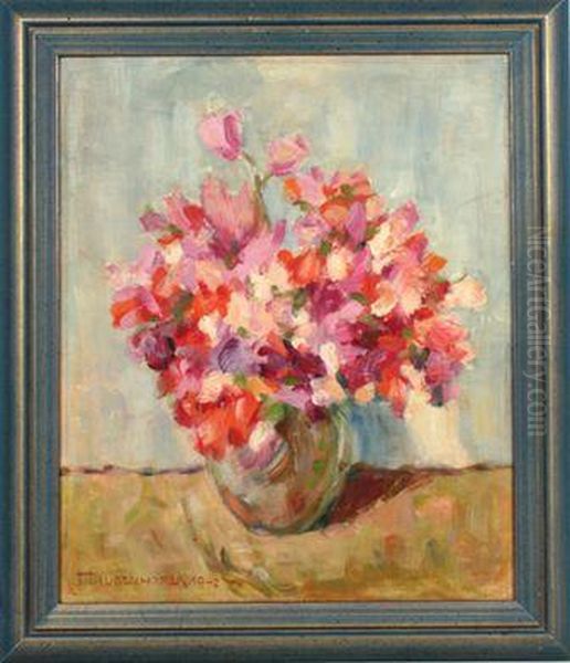 Blumen Stillleben Oil Painting by Hugo Haubenhofer