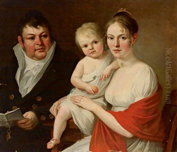 Ritratto Della Famiglia Di Poschinger Oil Painting by Joseph Haubert