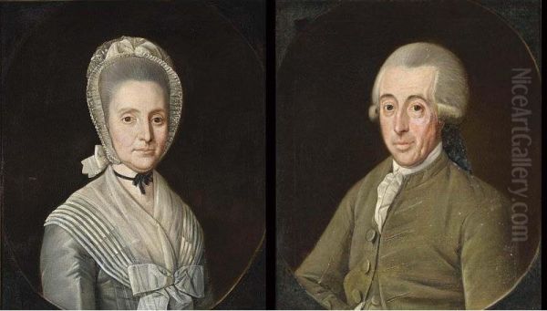 A Portrait Of Jakob Boreel Van Haersma (b.1738) And Anna Henrietta Van Swinderen (b.1741) Oil Painting by Friedrich Ludwig Hauck