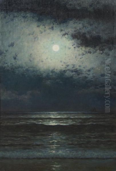 Moonlight Seascape by Lars Jonson Haukaness