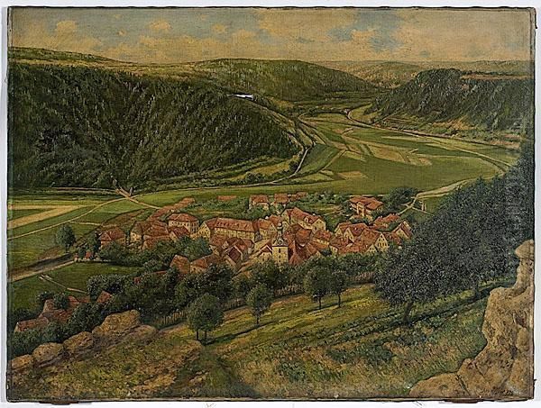 German Landscape Oil Painting by John Hauser