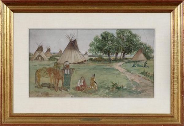 Edge Of Encampment Oil Painting by John Hauser