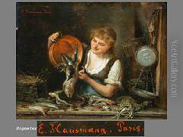 Die Fischverkauferin Oil Painting by Ernst Hausmann