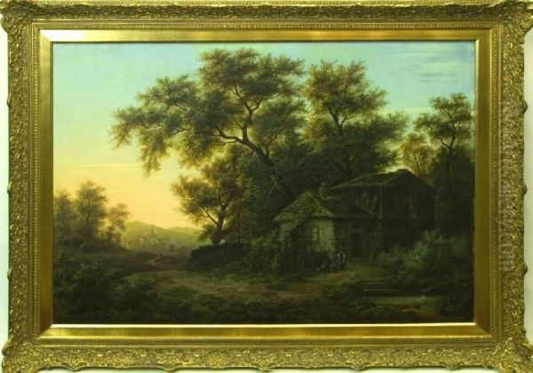 Romantische Landschaft Mit Oil Painting by Gustav Hausmann