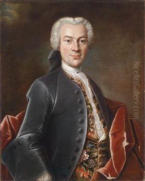 Portrait Of The Court Secretary To Saxon Prince Elector Oil Painting by Elias Gottlob Haussmann