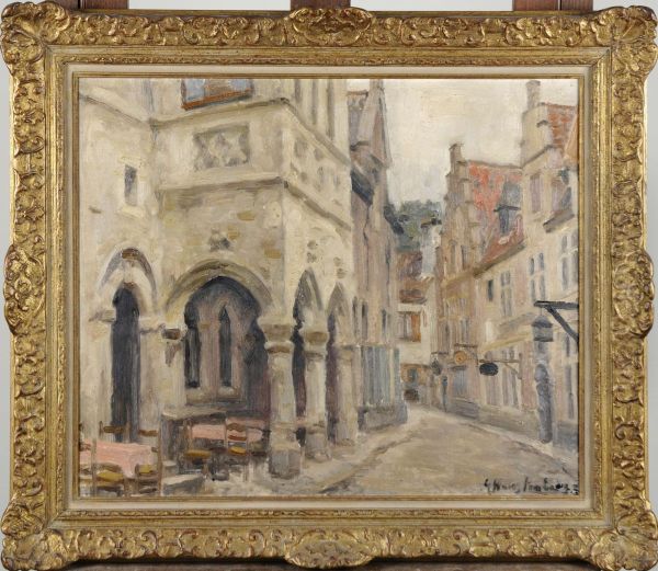 Ruelle Bruxelloise Oil Painting by Gaston Haustrate