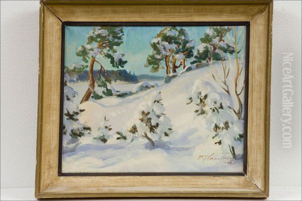 Talvi - Vinter. Oil Painting by Frans Hautala