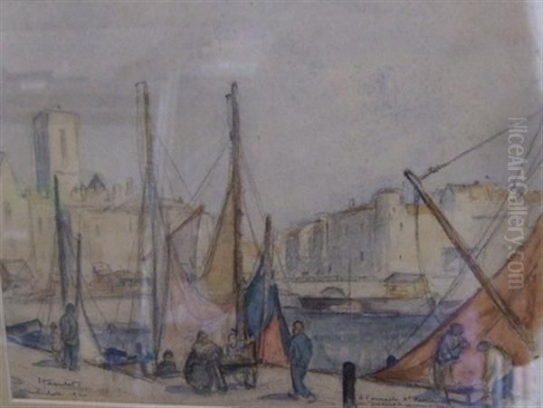 Port De La Rochelle Oil Painting by Rachel-Lucy Hautot