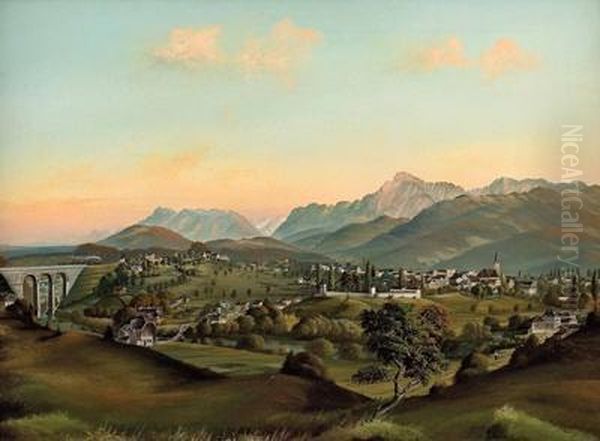 Teisendorf - Bayern Oil Painting by Josef Hauzinger