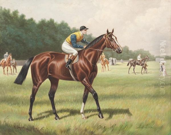 Jockey Auf 'spearmint' Oil Painting by Alfred Charles Havell