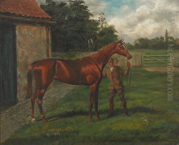 Thoroughbred Winners: Alicante; Sheen Oil Painting by Alfred Charles Havell