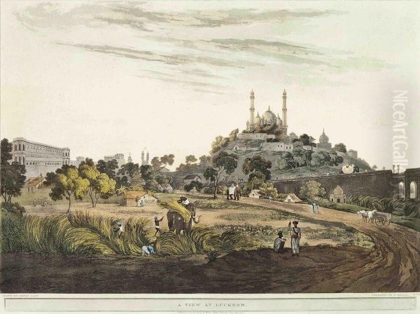 A View At Lucknow Oil Painting by Daniel Havell