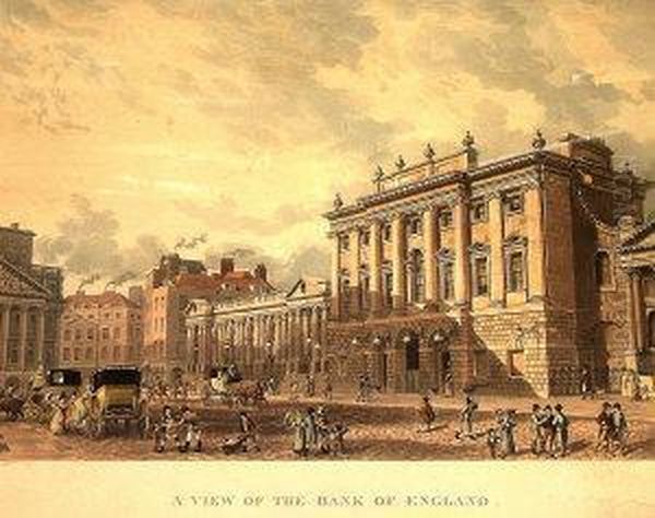 A View Of The Bank Of England Oil Painting by Daniel Havell