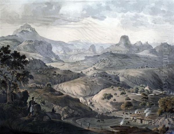 View Near The Village Of Asceriah In Abyssinia Oil Painting by Daniel Havell