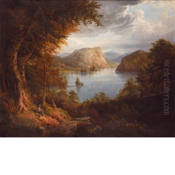 View Of Lake George Oil Painting by Robert Ii Havell