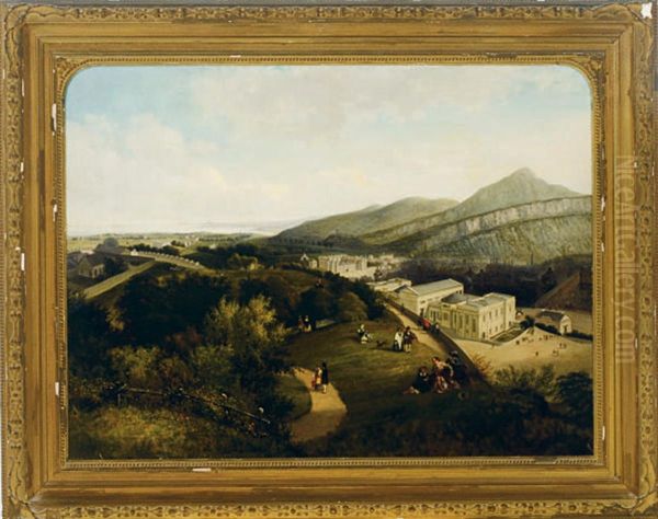 Holyrood And Arthur's Seat From Calton Hill, Edinburgh Oil Painting by Robert Ii Havell