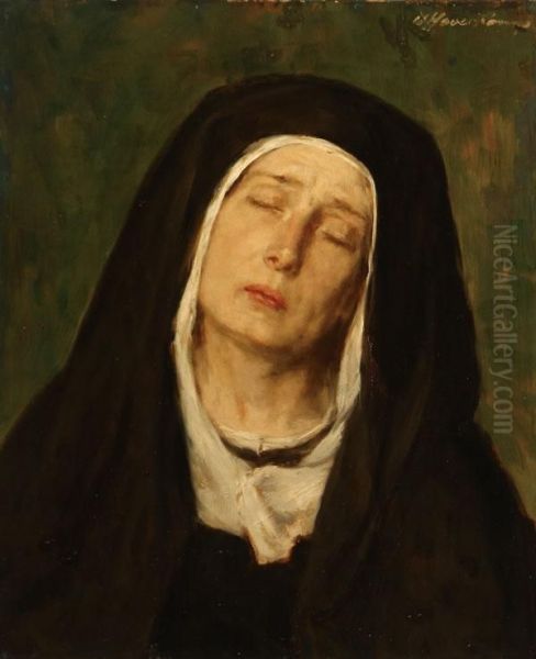 The Sorrowful Madonna Oil Painting by Wilhelm Haverkamp