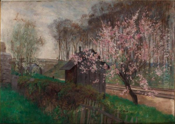 Blommande Korsbarstrad Oil Painting by Henri Havet