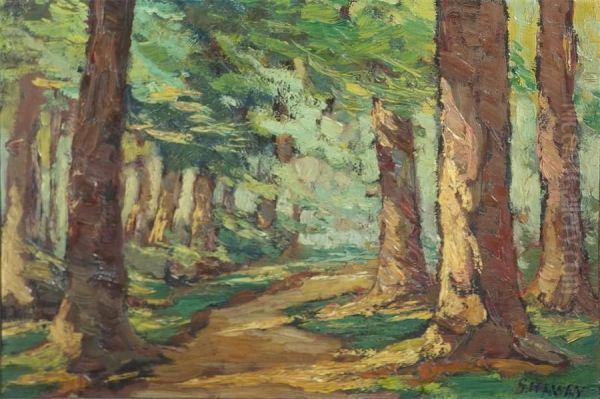 Chemin Boise Oil Painting by Georges Haway