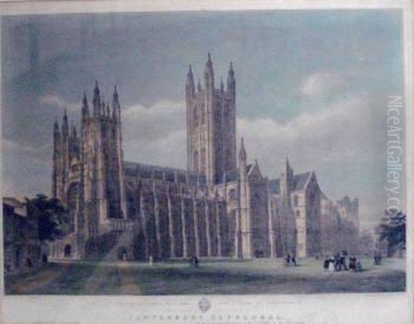 Canterbury Cathedral Oil Painting by George Hawkins