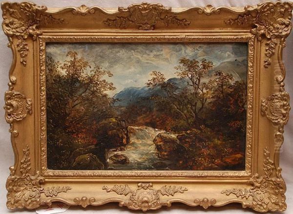 River Landscape Oil Painting by Joseph Haslam Hawksworth