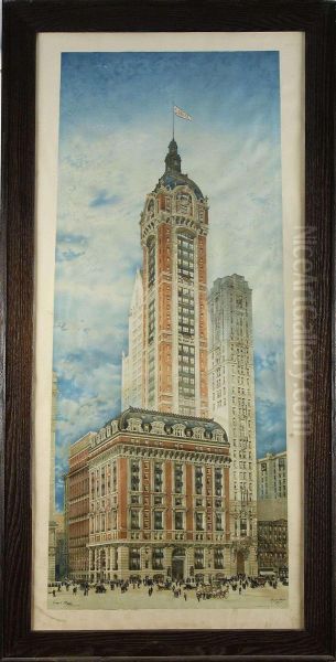 Singer Building Oil Painting by Hughson Hawley