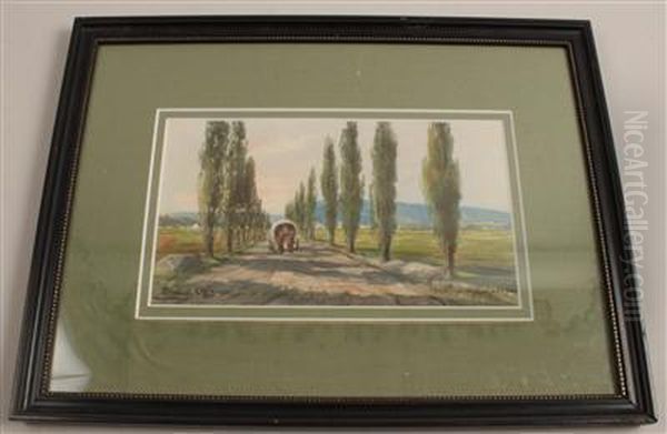 Strase Nachlangenzersdorf Oil Painting by Vincenz Hawlicek