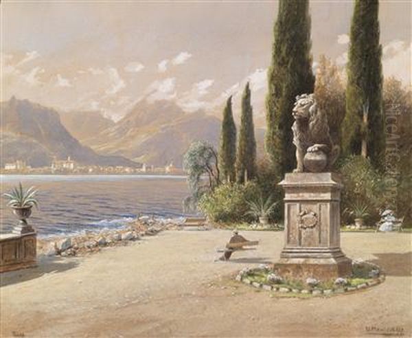 Riva Ongardasee Oil Painting by Vincenz Hawlicek