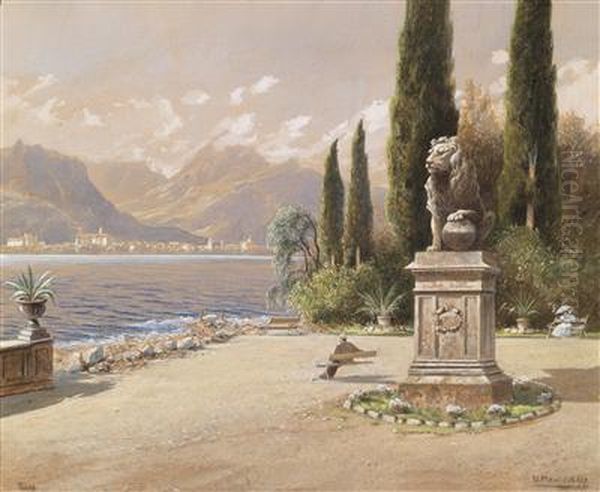 Riva Am Gardasee, Malcesine Am Gardasee Oil Painting by Vincenz Hawlicek