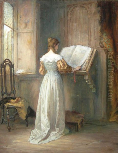 The Bible In The Olden Times Oil Painting by George H. Hay