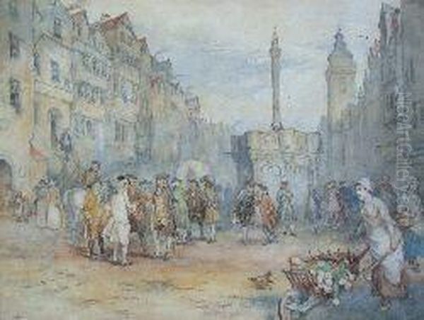 Mercat Cross, Edinburgh Oil Painting by George H. Hay