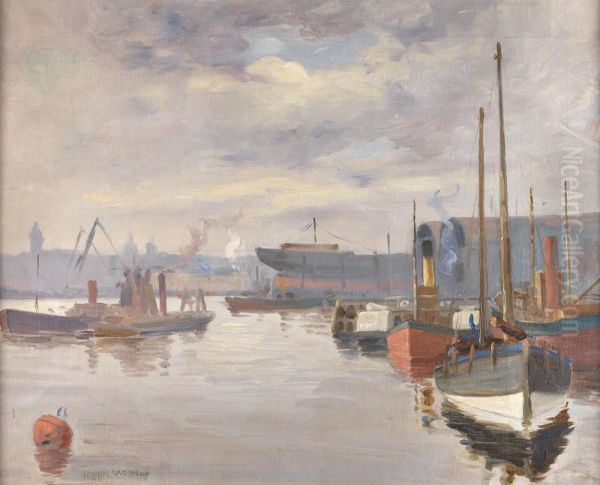 Aberdeen Harbour Oil Painting by Ralph William Hay