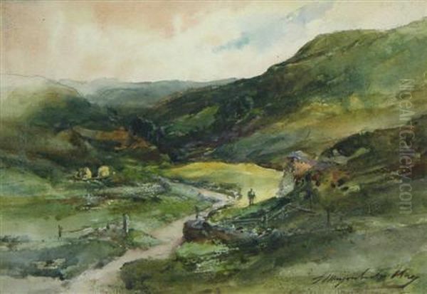 Winding Country Road In The Highlands Oil Painting by Thomas Marjoribanks Hay